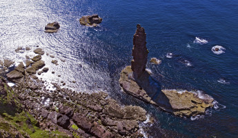 Am Buachaille sea stack Sandwood Bay Scotland